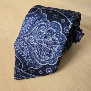 Etro Blue Paisley Silk Tie
